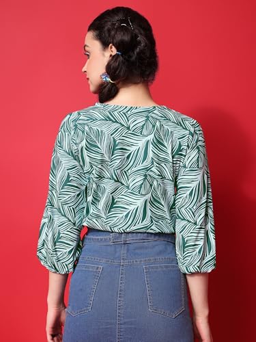 Image of PURVAJA Women's Polyester Floral Relaxed Fit Shirt