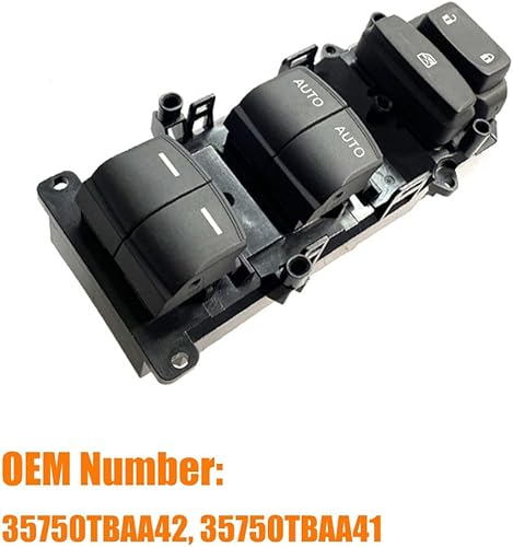 Miniatura 3 de Interruptor de ventana principal de repuesto para Honda Civic EX 2016 2017 2018 2019 2020 2021 SI Touring Reemplazo #35750TBAA42, 35750TBAA41
