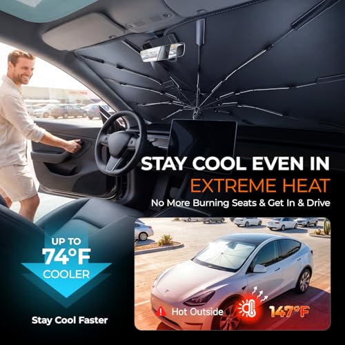 Image of [2026 Upgraded] DooGooCoo Windshield Sun Shade for Toyota Camry 2018-2025 2026 [Cooling Ice-Crystal, 100% Sun Block ] Sunshade for Car Windshield for Toyota Camry Sun Shade, Custom Fit for Camry.
