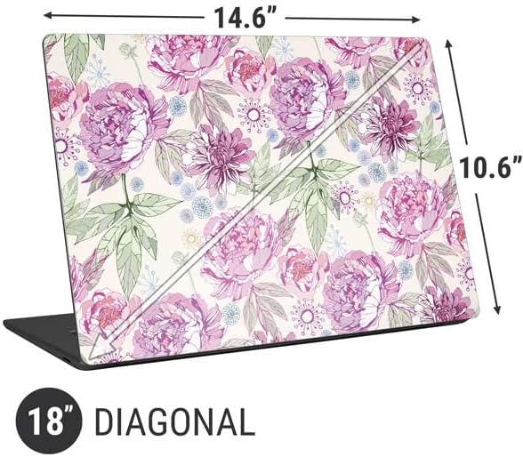 Skinit Laptop Decal Skin compatible with Universal Laptop 18in (14.6 x 10.6in) - Skinit Originally Designed Peony Design
