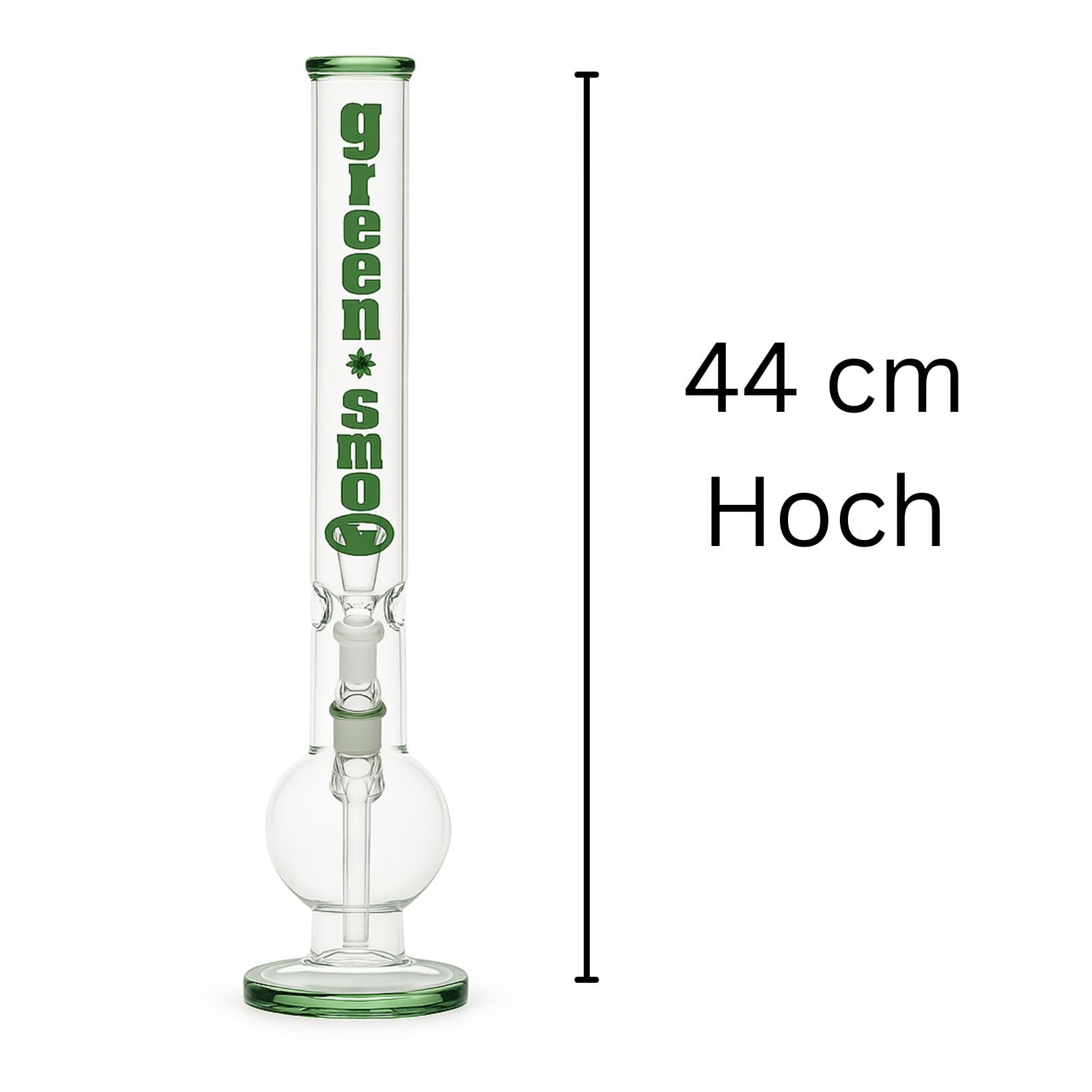 Weedness Rura Szklana 18,8 mm Ø 50 mm 44 cm Wysoka Palenie Zielona - Rura Lodowa Akcesoria Rura Perkolator Szklana Rura