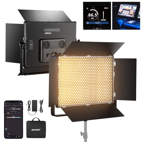 NEEWER 150W Bi Color LED Panel Video Light Kit, 1440