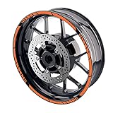 MC MOTOPARTS 17 inch Wheel Outer Rim Stickers S02B Compatible with GSXR 1000 750 GSXR 600 125 Orange
