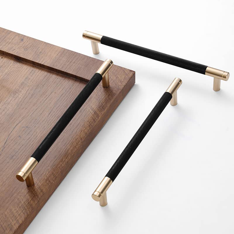 Westablize 24Pack Gold & Black Knurled Bar Cabinet Pulls