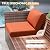 UDPATIO Patio Furniture Set with 44'' Fire Pit Table,Modular Outdoor Furniture Sets,Slanted Back Outdoor Sectional Conversation Set PE Rattan Sofa for Porch W/Coffee Table,Cover,8 PCS,Orange