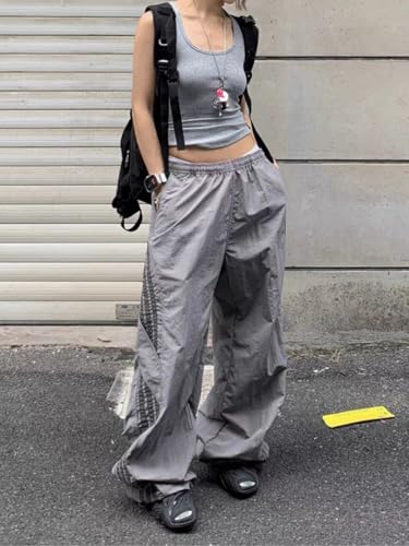 Striped Baggy Parachute Pants Y2k Track Pants Unisex Streetwear Fashion Drawstring Sweatpants4