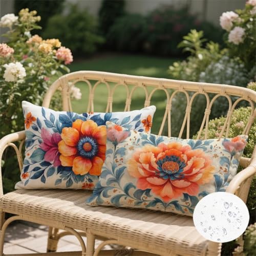 Coussin exterieur impermeable en velours doux turquoise deco resistant a l'eau - 3