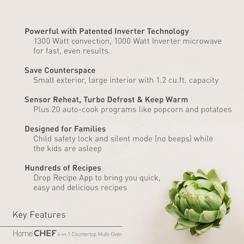 Panasonic NN-CD87KS Homechef 4-In-1 Microwave Oven With Air Fryer, Convection Bake, Flashxpress Broiler, Inverter Microwave Technology, 1000W, 1.2 Cu Ft With Easy Clean Interior thumb #5