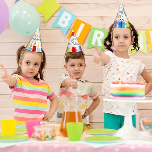 image for Lonfliness 32Pcs Colorful Birthday Party Hats for Kids Toddlers Multic