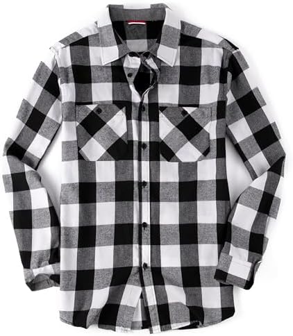 Flannel Shirt for Men Button Down Regular Fit Mens Flannel Shirt Long Sleeve Casual Plaid Flannel Shirt