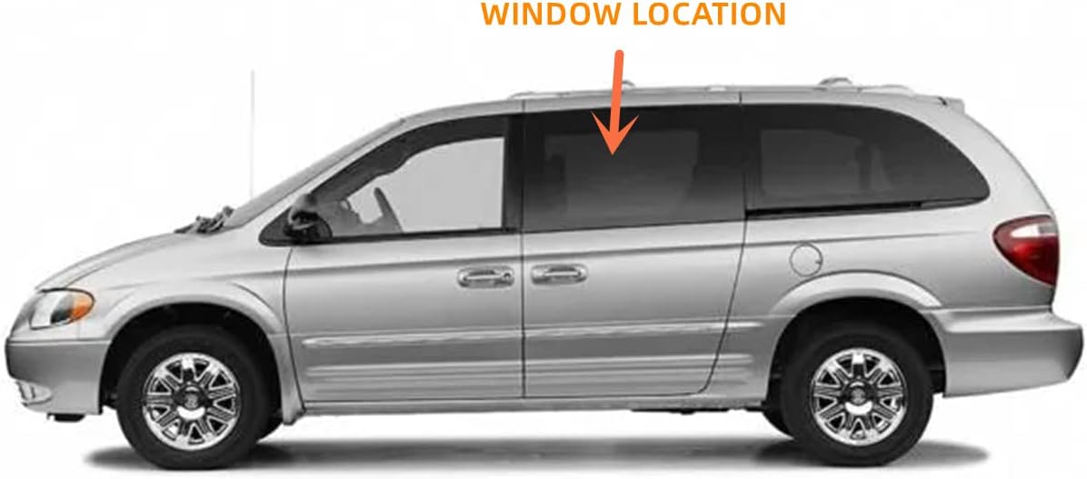 Driver/Left Side Rear Sliding Cargo Door Window Glass Replacement for Dodge Caravan/Dodge Grand Caravan/Chrysler Town & Country 2001-2007 /Chrysler Voyager 2001-2004