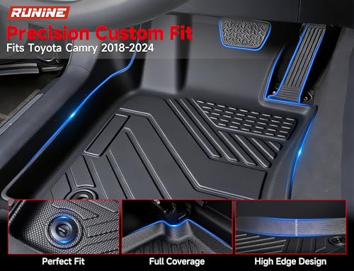 Image of Floor Mats for Toyota Camry 2018-2022 2023 2024 (Not for Hybrid or AWD), All Weather Protection Custom Floor Mats Trunk Cargo and Car Windshield Cover Set Car Accessories,Car Floor Liners Set