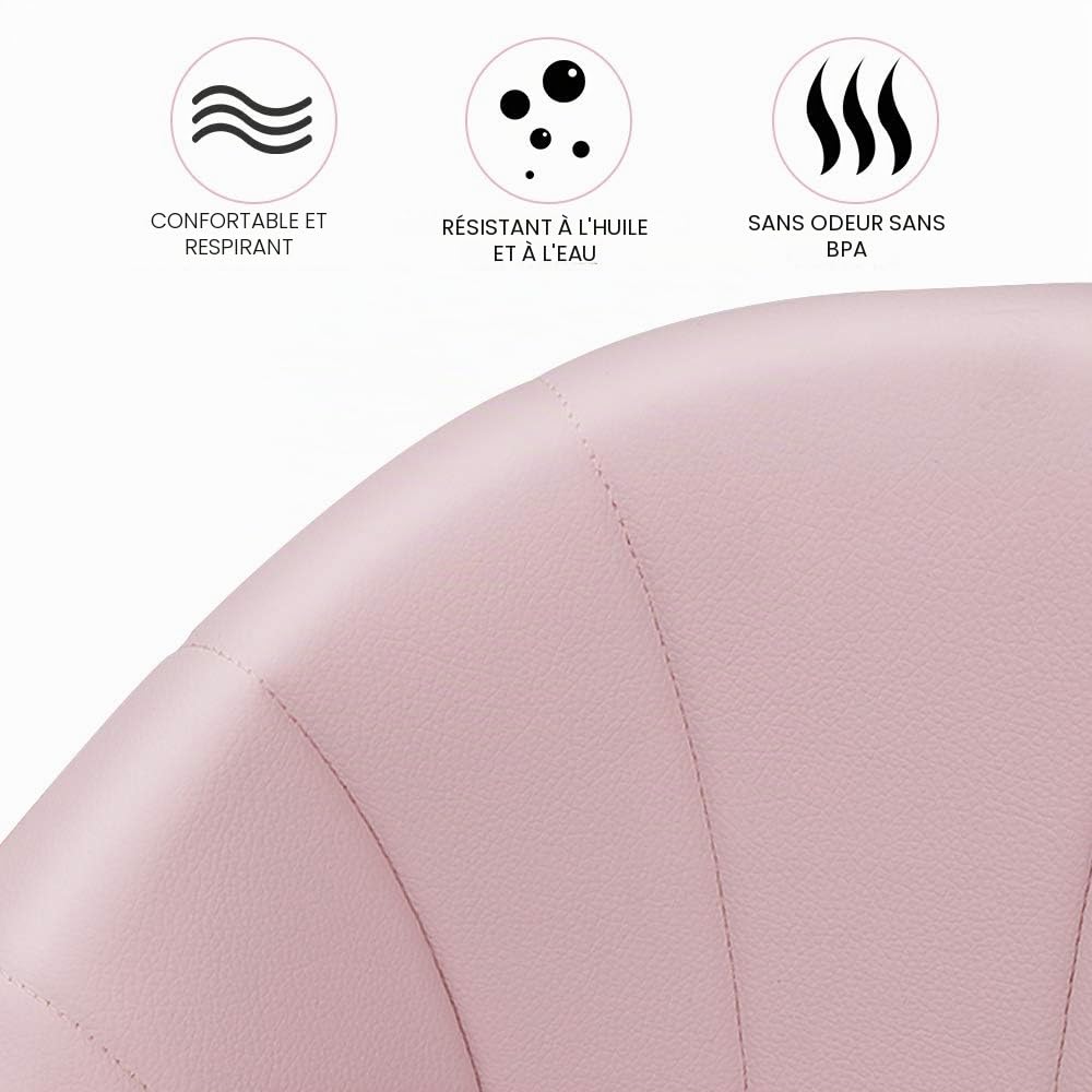 Chaise Haute Enfant, Chaise Haute Bébé Evolutive, Pliable, Réglable, Nettoyage facile, Avec Roulettes (Rose)