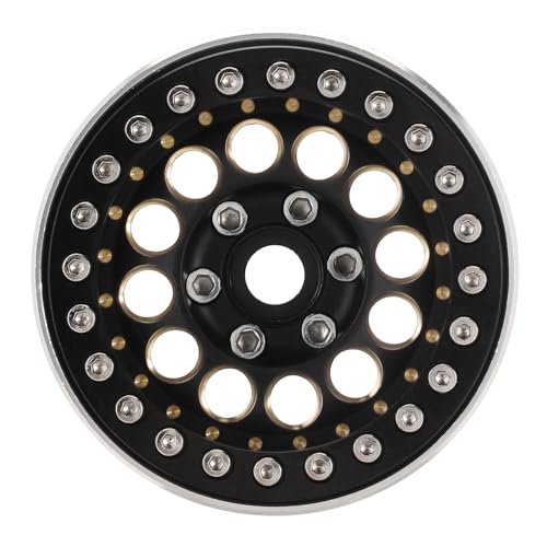 INJORA 1.9 Beadlock Felge - 153g Super Heavy Messing & Aluminium Deep Dish Felge für 1/10 RC Crawler SCX10 TRX4 VS4-10 Gen8,Schwarz