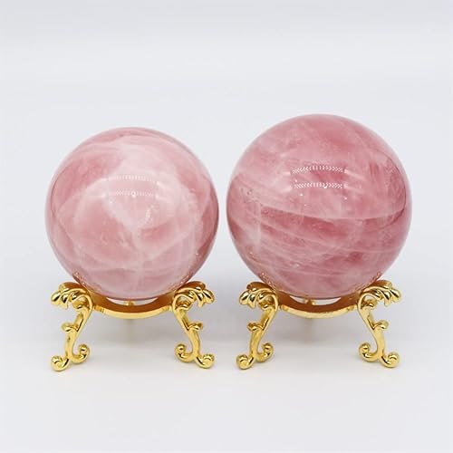 Miniatura 4 de Piedra curativa natural Feng Shui, esfera de cuarzo rosa a rayas de rodocrosita (tamaño  verde claro)