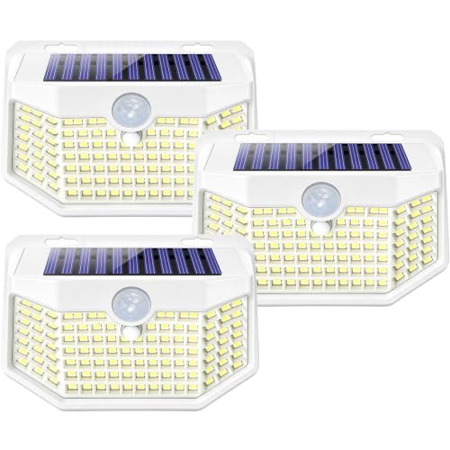 Aootek Solarlampen für Außen mit Bewegungsmelder, 3er Set, Garten, 120 LED – Ansicht 1