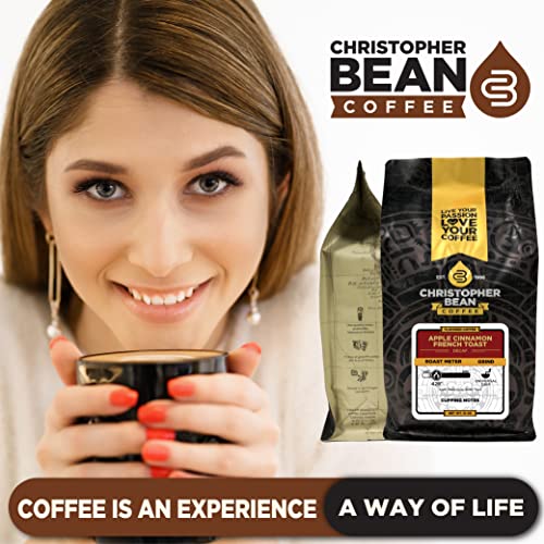 Christopher Bean Coffee - Apple Cinnamon French Toast Flavored Coffee, (Decaf Ground) 100% Arabica, No Sugar, No Fats, Made With Non-Gmo Flavorings, 12-Ounce Bag Of Decaf Ground Coffee #TOP2