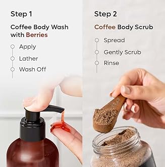 mCaffeine Tan Removal Bath Kit with Exfoliating Coffee Body Scrub & Body Wash | Suitable for All Skin Types | Diwali Gift Kit | Value Pack of 2 for Men & Women