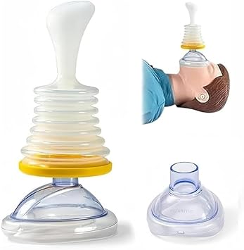 Suffocation Rescue Device Portable Emergency Suffocation Rescue Device for Adults and Kids, Choking Aspirator for Baby Choking Hazard Aspirator with 2 Sizes of Masks for Airway Foreign Objects Removal Choking Hazard Portable for Home Office School Work