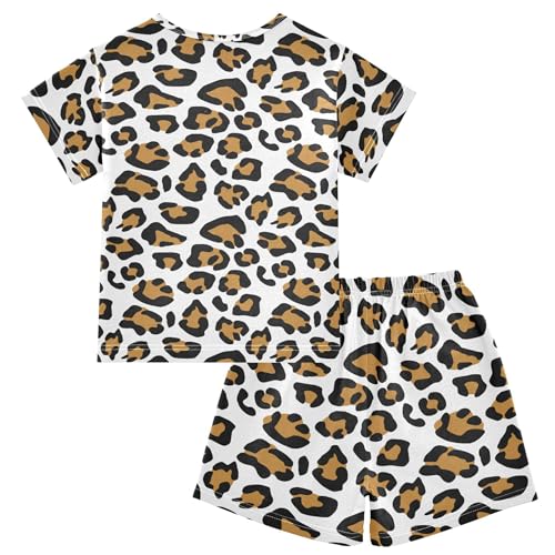 Leopard Pajama Set Pajamas Sleepwear Nightwear Loungewear Clothes Set B04042932