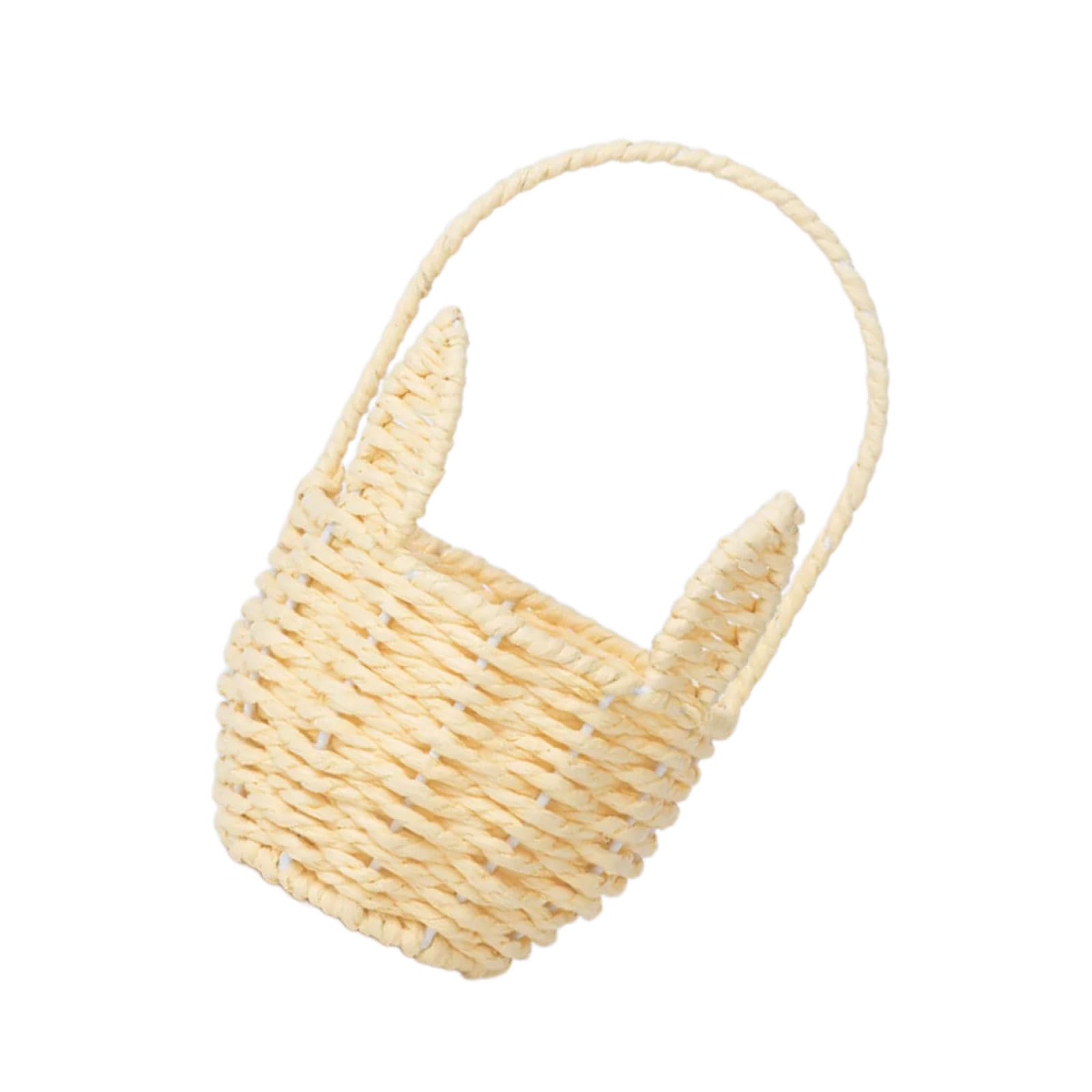 Tsophreniq Handwoven Cartoon Ear Storage Solution for Neat Spaces Suitable for Various Home Decors Styles Cartoon Designs Storage