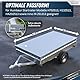 Tarpofix® Anhänger Plane 258 x 136 cm inkl. Planenseil | Anhängerplane Flachplane aus PVC PLANENMATERIAL | Verstärkte Humbaur Anhänger Plane für 1300kg PKW Hänger | Abdeckplane Anhänger Abdeckung Grau