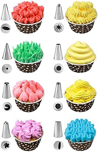 Silicone Piping Bags and Nozzles Set, Reusable Pastry Icing Bags for Cupcakes Cookies Cream Cake Decorating