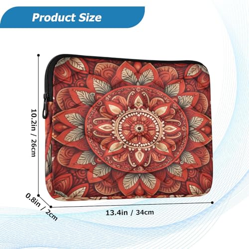 Funda Mandala Roja para Laptop 13-14 Pulgadas Impermeable miniatura 3