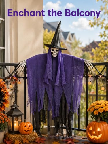 Bearhug Halloween Hanging Ghost Decorations, 3 Pack Scary Reaper Decor - image 5