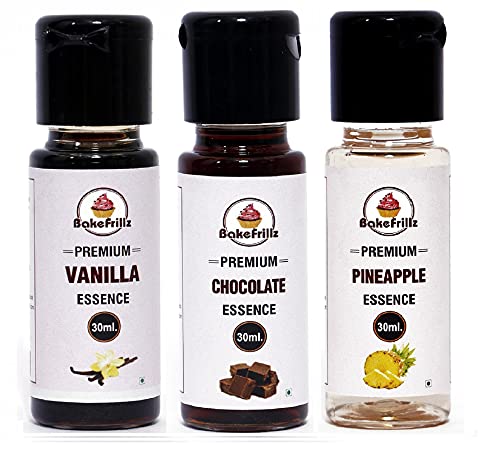Bakefrillz Food Flavour Essence - Vanilla, Chocolate, Pineapple (30 ml x 3) Pack of 3 (B09CQFF62V) Amazon Price History, Amazon Price Tracker