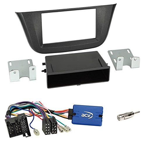 Einbauset: Doppel-DIN 2-DIN Radioblende - schwarz + Pioneer Radio LFB Adapter Set für Iveco Daily (VI) ab 07/2014