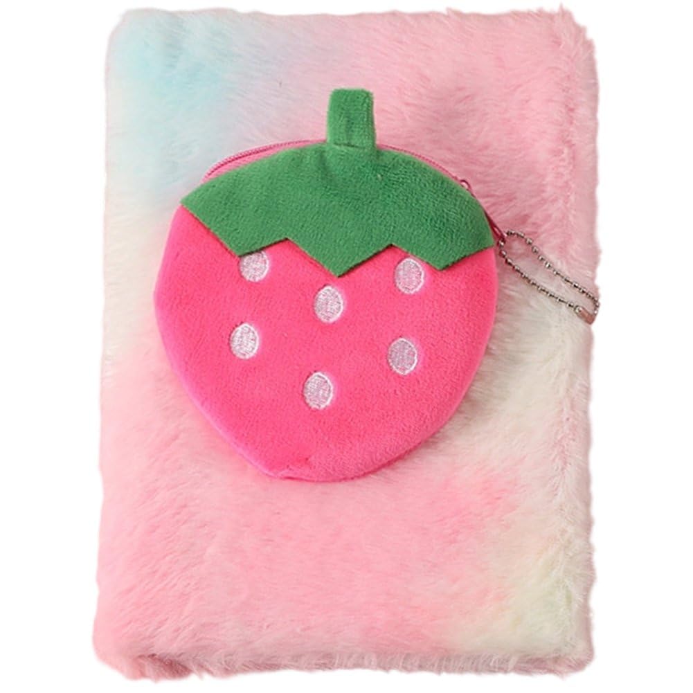 Carnet tout doux format A5 couverture pelucheuse cahier fille mignon