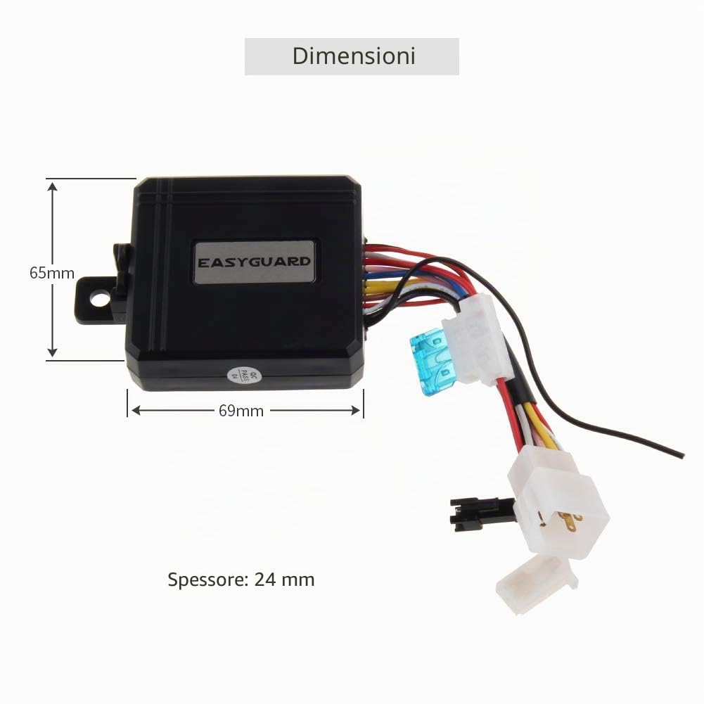 EASYGUARD EM211 2 Way Moto Sistema di Allarme Con Avviamento Remoto, Sensore di Scossa, Inclinazione e Movimento, DC12V, Display LCD