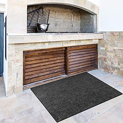 Fire Resistent Fireplace Hearth Rug, Rectangular Hearth Pad Polyester Trim Non Slip Mat Protects Floors Patio from Sparks Embers Fire Retardant Fireproof Hearth Area Rug