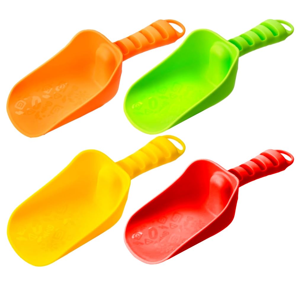 Lot 4 Pelles à Sable En Bois Et Plastique – 47 Cm – Jouets De Plage Pour Enfants