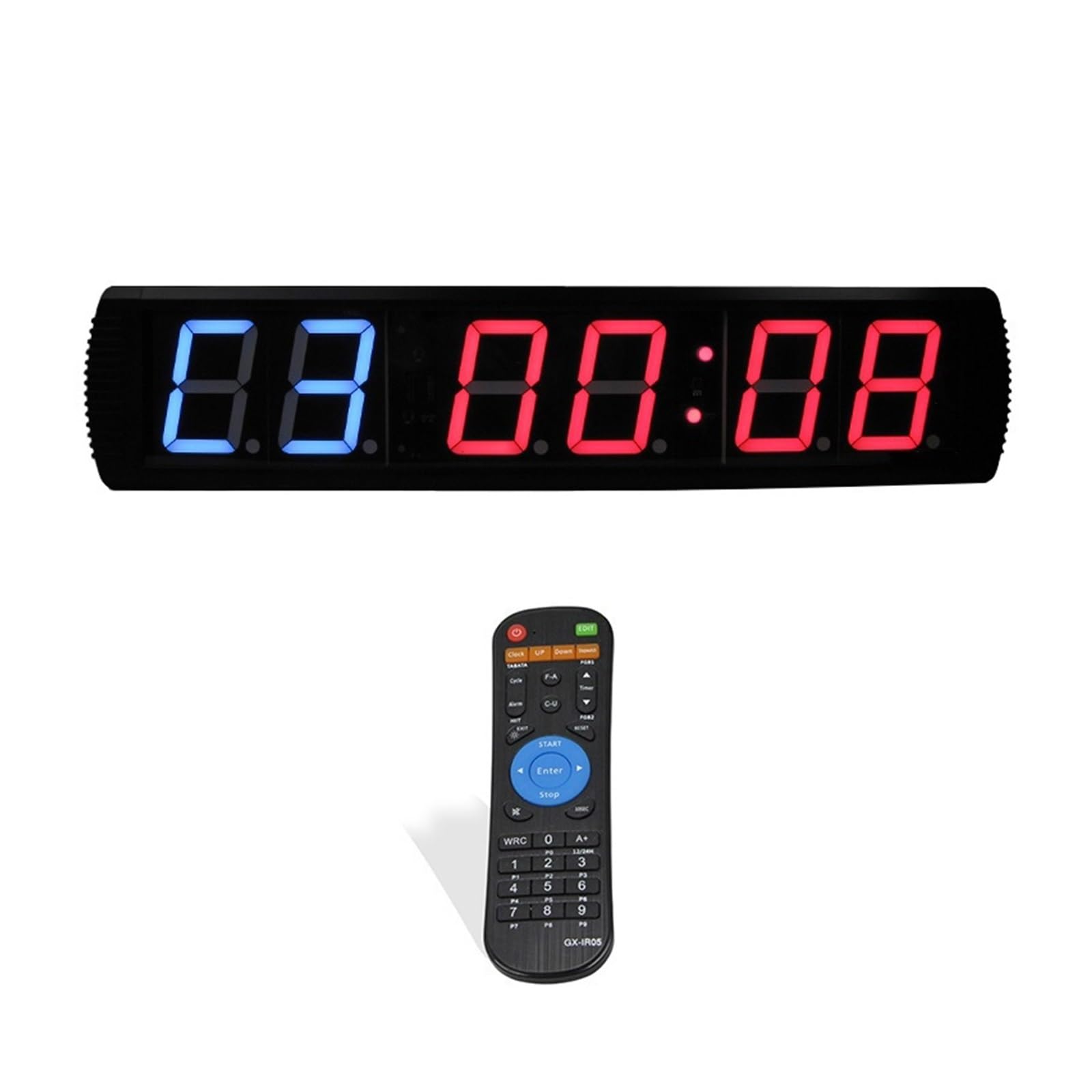 Timer palestra, Cronometro con conto alla rovescia for timer a intervalli programmabili da 4 pollici for palestra indoor Fitness Sport(Blue-remote control)