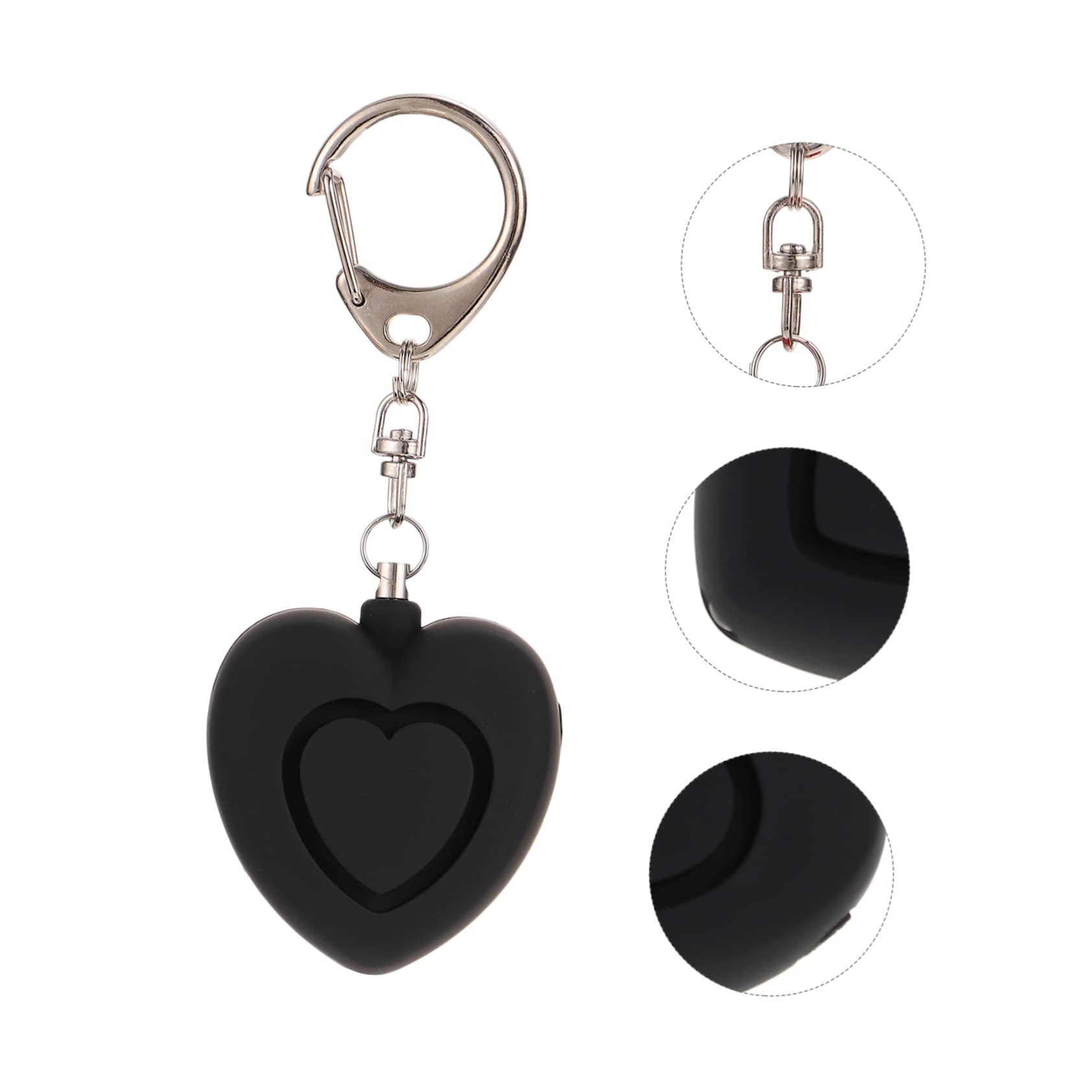 4 Piezas Sirena Anti Llaveros Ataque para Alarma De Llavero De Corazón Emergencia Dispositivo De Alerta Sos Alarma De Seguridad Personal En Forma De Corazón Black El Plastico