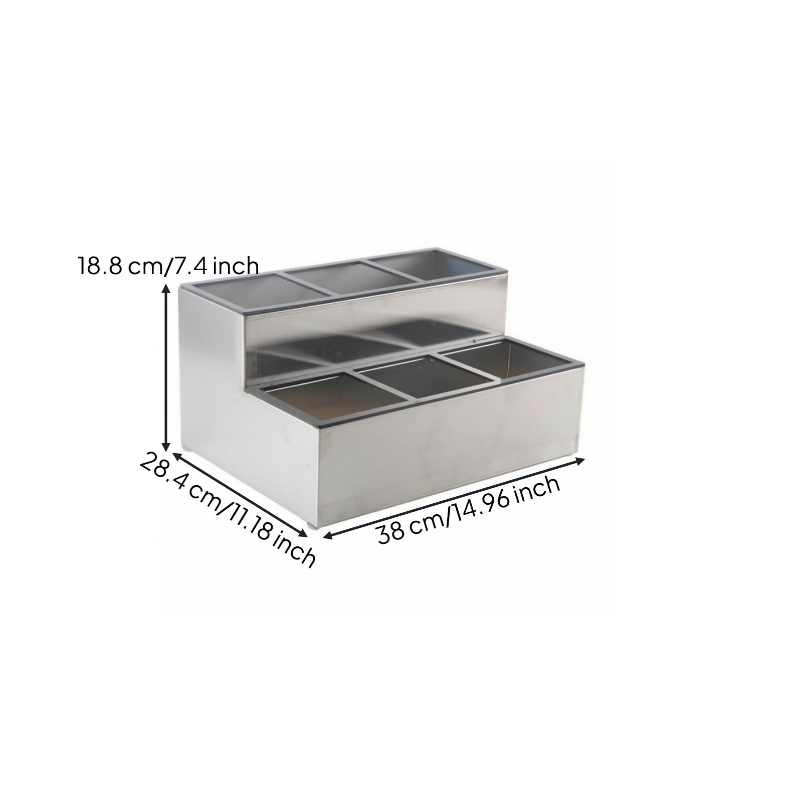Estante Acero Inoxidable Escalonado | Estante Dos Niveles, Elegante, para Cafeterías, bartenrs