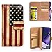 Bcov Galaxy Note 20 Ultra 5G Wallet Case, Retro American Flag Multifunction Wallet Leather Case Flip Cover with Multi Card Slots Pocket Wrist Strap for Samsung Galaxy Note 20 Ultra