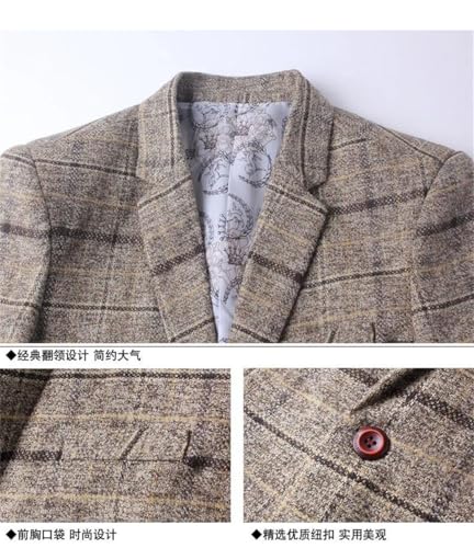 Men's Korean Style Casual Small Suit Checkered Jacket Fitted Large Size Single Western Wear2