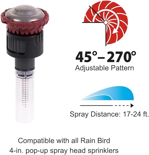 Miniatura 2 de Rain Bird 24RNVAPRO Boquilla de pulverización rotativa profesional de alta eficiencia, ajustable a mano 45 - 270, distancia de pulverización de 17 a