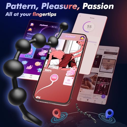 Image of BEISAR 15.35 inch Anal Beads Butt Plug - Alternating-Sized Prostate Massager Anal Vibrator with APP, Liquid Silicone Anal Plug with 10 Vibration Modes Anal Toys Waterproof Male Sex Toys S&M Whips