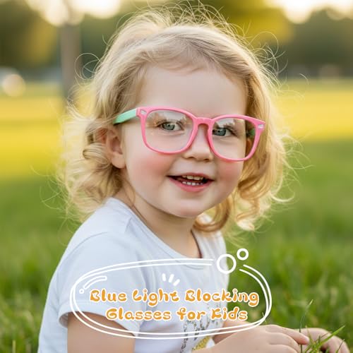 Image of Blue Light Blocking Glasses for Kids Boys Girls Computer Glasses TR90 Unbreakable Anti-Glare UV400 age 2-18