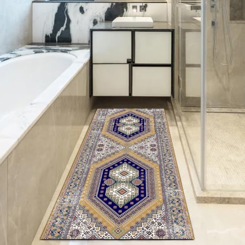 Alfombra pasillo para cocina y entrada en tono azul envejecido 5