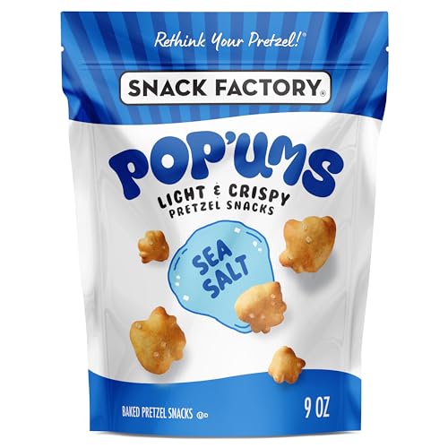 Snack Factory Pop'ums - Bocadillos de pretzel de sal marina, bolsa de 9 onzas