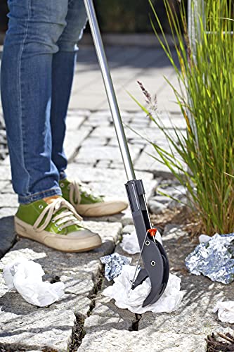 Gardena Greifer: Greifzange mit Pickspieß für rückenschonendes Aufsammeln von Fallobst oder Abfällen, für Links- und Rechtshänder, rostfrei (3567-20)