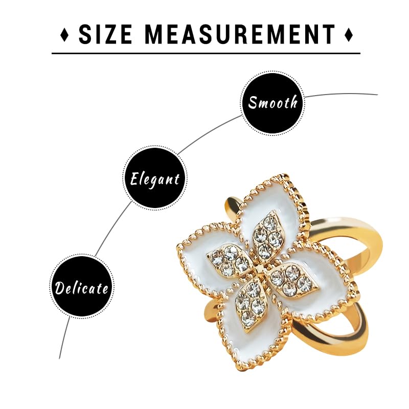 Image of 3pcs Elegant Rhinestone Daisy FLowers Scarf ring Buckle for Lady Heart Crystal Rhinestone Scarves Clip Buckle for women