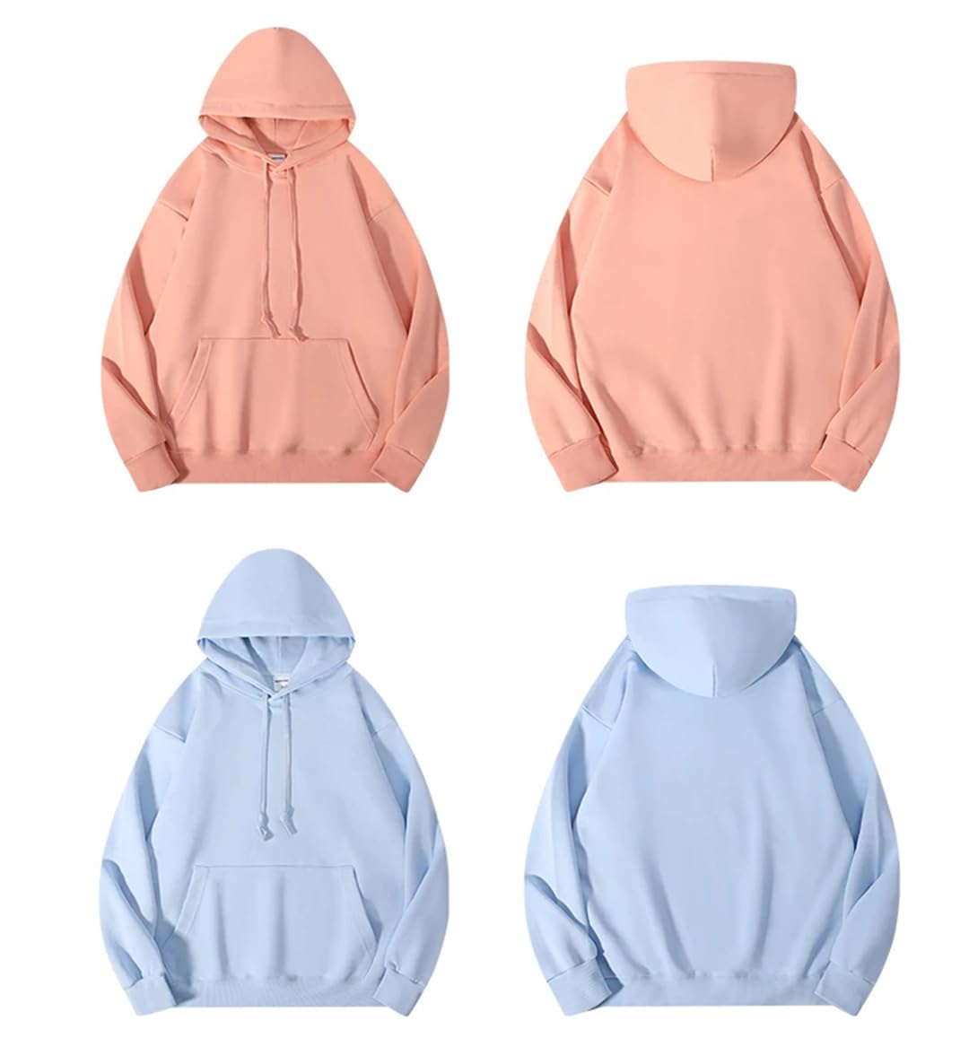 Fnfmrfmr Damskie solidne bluzy z kapturem oversize kieszeń na co dzień luźna bluza bawełniana długie rękawy sweter