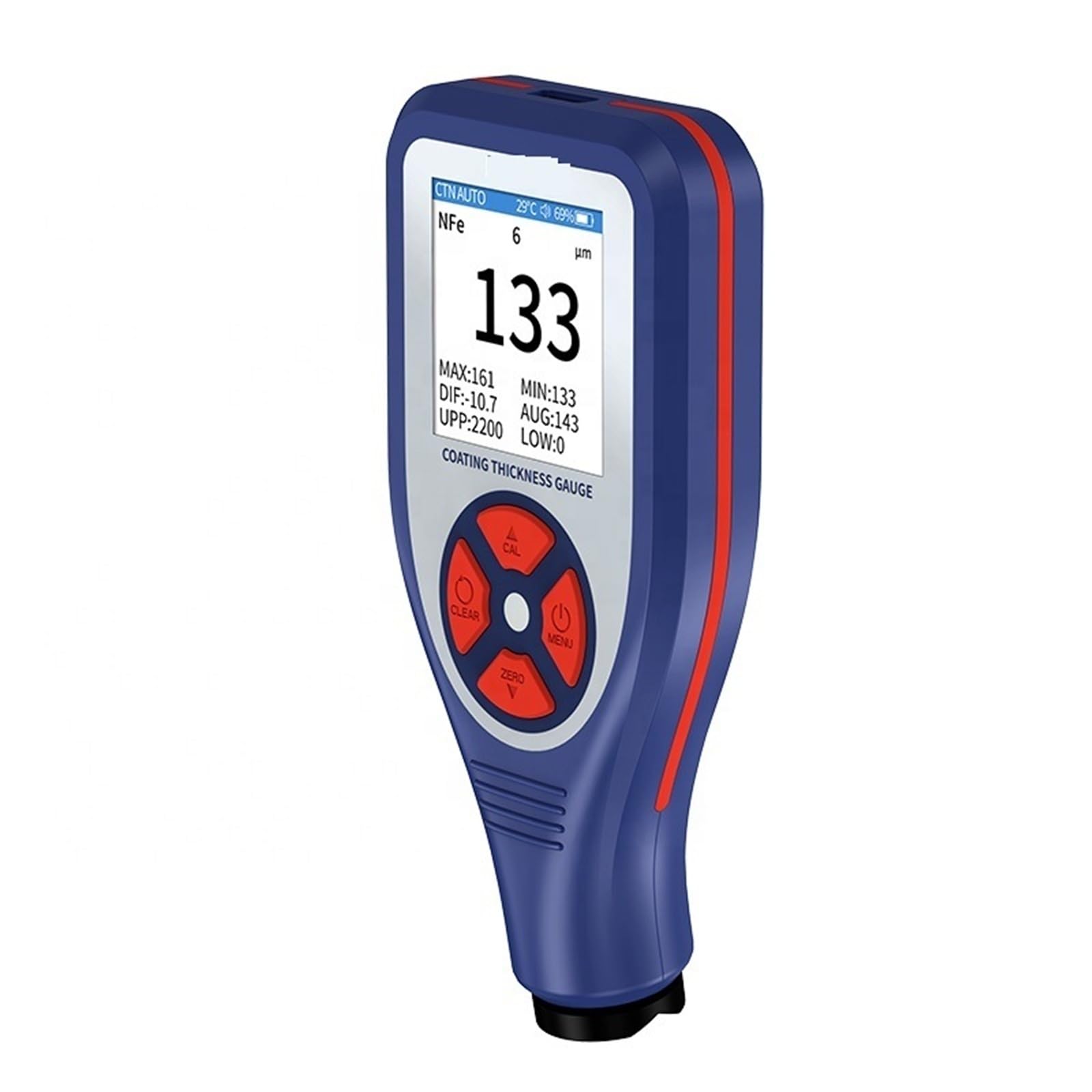 Thickness Gauge Handheld Digital Paint Coating Thickness Gauge Meter Range 0~2000um Non Magnetic Measurement