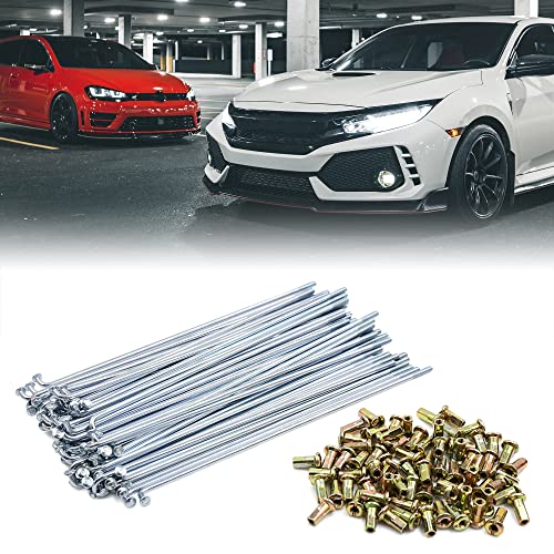 sourcing map 72Set Motorrad Rad Speichen m Nippeln 170mm Länge 3mm Gewindedurchmesser